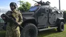 Saat ini truk-truk berisi tentara telah berada di jalan-jalan kota regional Tejutepeque dan Ilobaso.(AFP/Oscar Rivera)