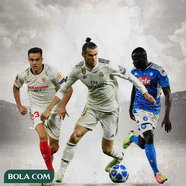 Ilustrasi - Sergio Reguilon, Gareth Bale, Kalidou Koulibaly