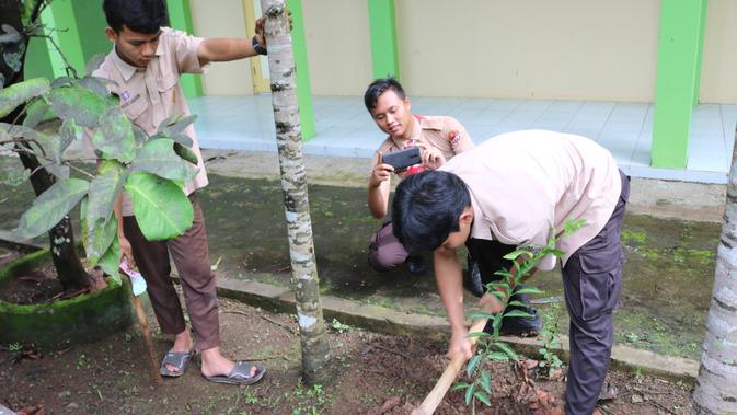 Program tanam buah di sekolah (tabuhlah) SMA Negeri 1 Sigaluh, Banjarnegara. (Foto: Liputan6.com/Dok. SMAN Sigaluh/Muhamad Ridlo)