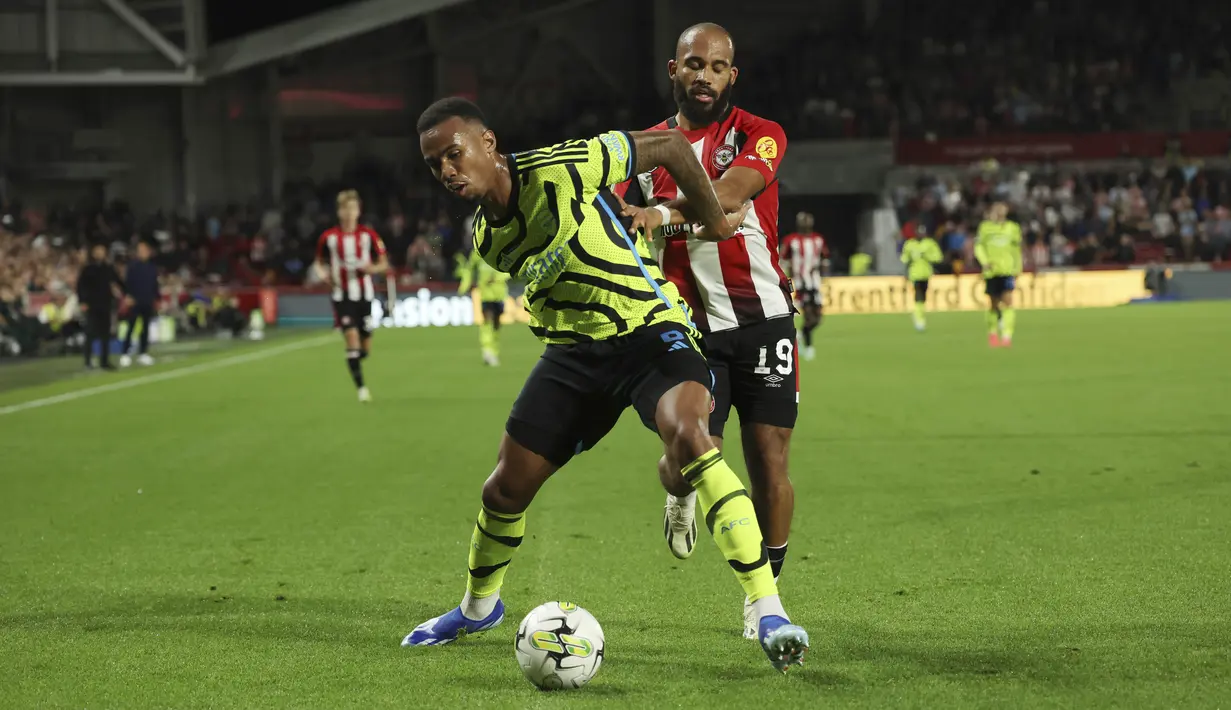 Kemenangan ini mengantar Arsenal ke putaran keempat alias babak 16 besar Carabao Cup 2023/2024. (AP Photo/Ian Walton)