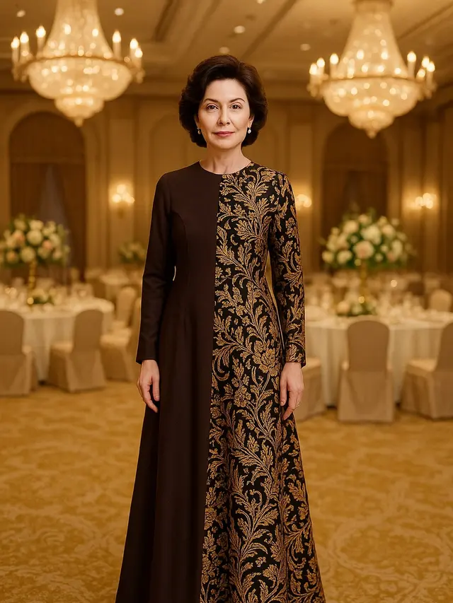 Model Gamis Batik Elegan untuk Wanita Usia 40 Tahun/AI