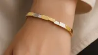 8 Model Gelang Emas Bangle Geometris Modular (Dual-Tone) 5 Gram 18 Karat