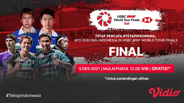 Link Live Streaming Grand Final BWF World Tour Finals 2021 di Vidio