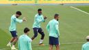 Pertandingan antara Spanyol vs Brasil ini akan berlangsung Rabu, 27 Maret 2024, jam 03:30 WIB (dini hari). (Pierre-Philippe MARCOU/AFP)