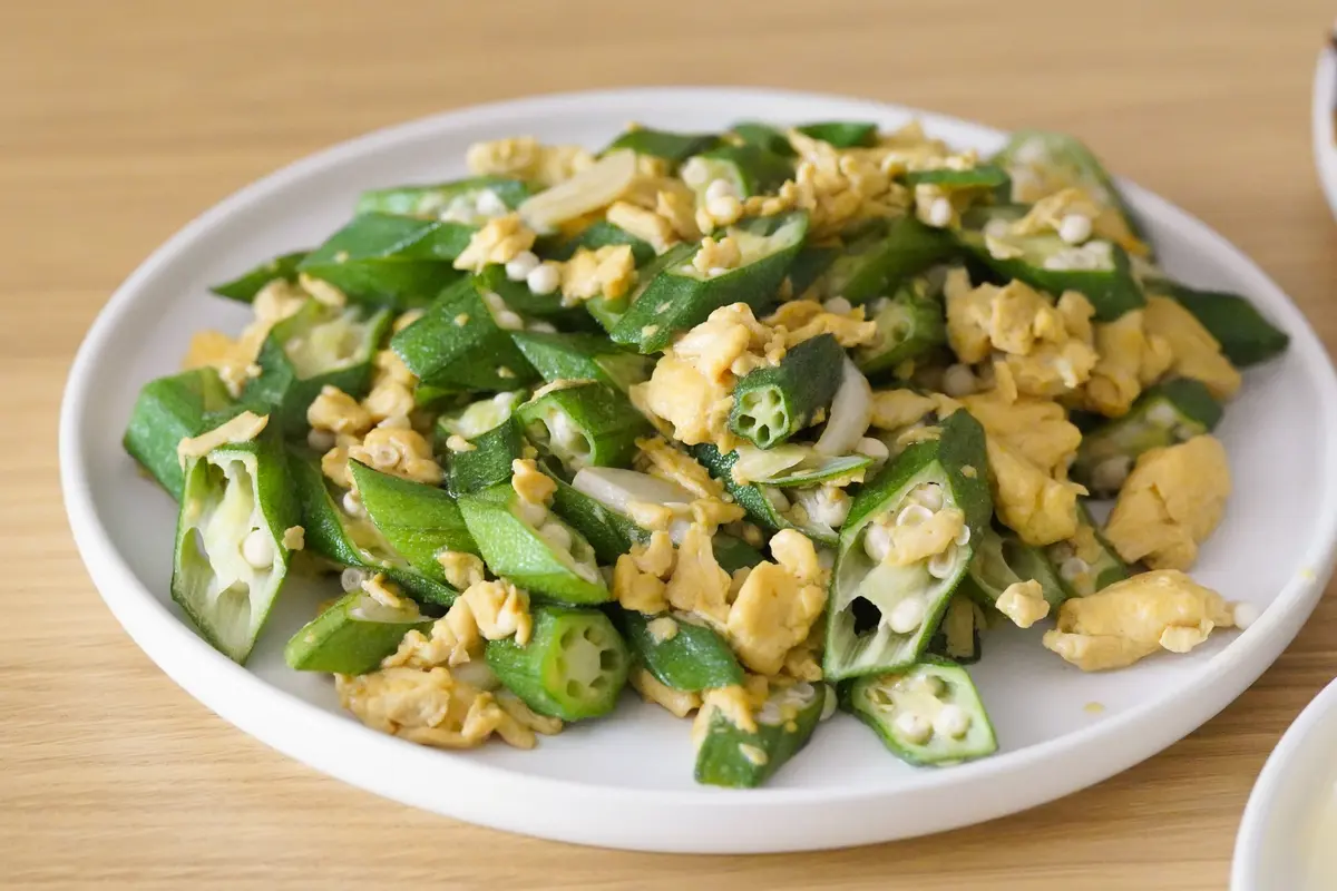 tumis okra orek telur