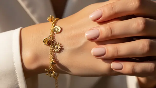 Model Gelang Emas Rantai Kombinasi Bunga Kecil/Gemini AI