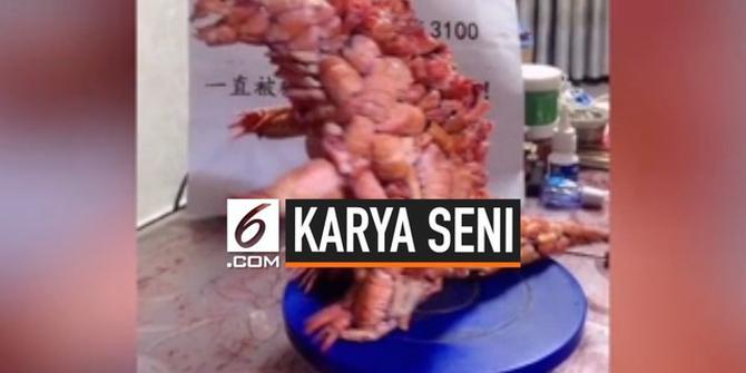 VIDEO: Unik, Patung Monster Terbuat dari Cangkang Hewan