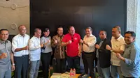 PSSI bersama Komite Pemilihan (KP) dalam jumpa pers di Jakarta, Kamis (12/9/2019). (Bola.com/Muhammad Adiyaksa)
