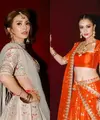 Sesuai dengan nama filmnya, saat premier, Masayu dan Atiqah tampil totalitas mengenakan lahenga khas perempuan India. Keduanya tampil dengan mengenakan warna lehenga berbeda. [@masayuanastasia/@atiqahhasiholan]