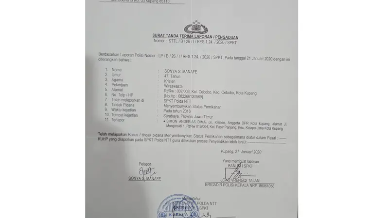 Kasus Anggota DPRD Kota Kupang