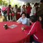 Ketua Umum Partai Demokrasi Indonesia Perjuangan (PDIP) Megawati Soekarnoputri hadir di sekitar arena Kongres V, di Grand Inna Bali Beach Hotel, Bali, Rabu (7/8/2019).