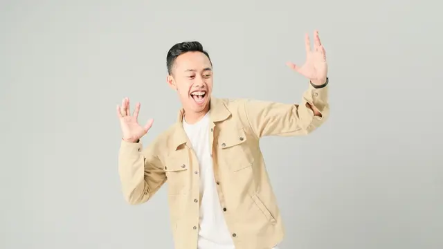 Ilustrasi pria bahagia dan percaya diri