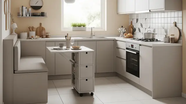 Ide Tata Letak Kitchen Set L-Shape untuk Dapur Kecil/ Ilustrasi AI