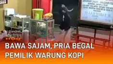 Rekaman CCTV menunjukkan seorang pria lakukan aksi begal di sebuah warung kopi mengundang perhatian.