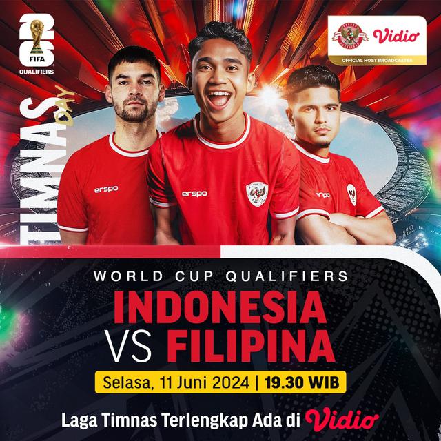 Vidio Tayangkan Laga Timnas Indonesia vs Filipina