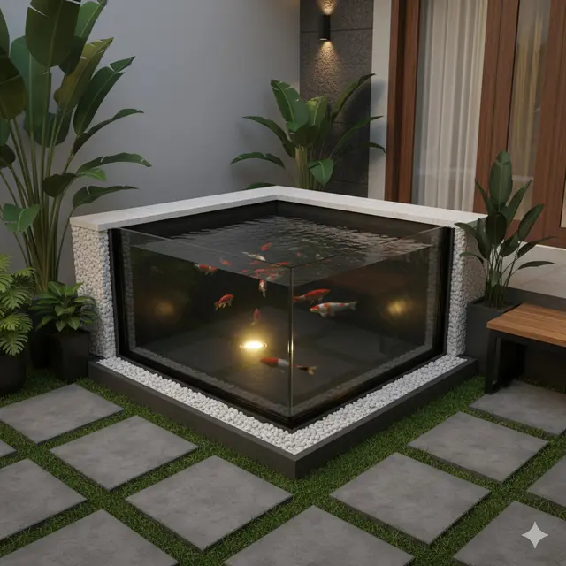 Kolam Ikan Mini di Taman Sempit
