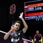 Tunggal putra Indonesia, Anthony Ginting, mengalahkan Chen Long pada perempat final China Terbuka 2018, di Changzhou, Jumat  (21/9/2018). (PBSI)