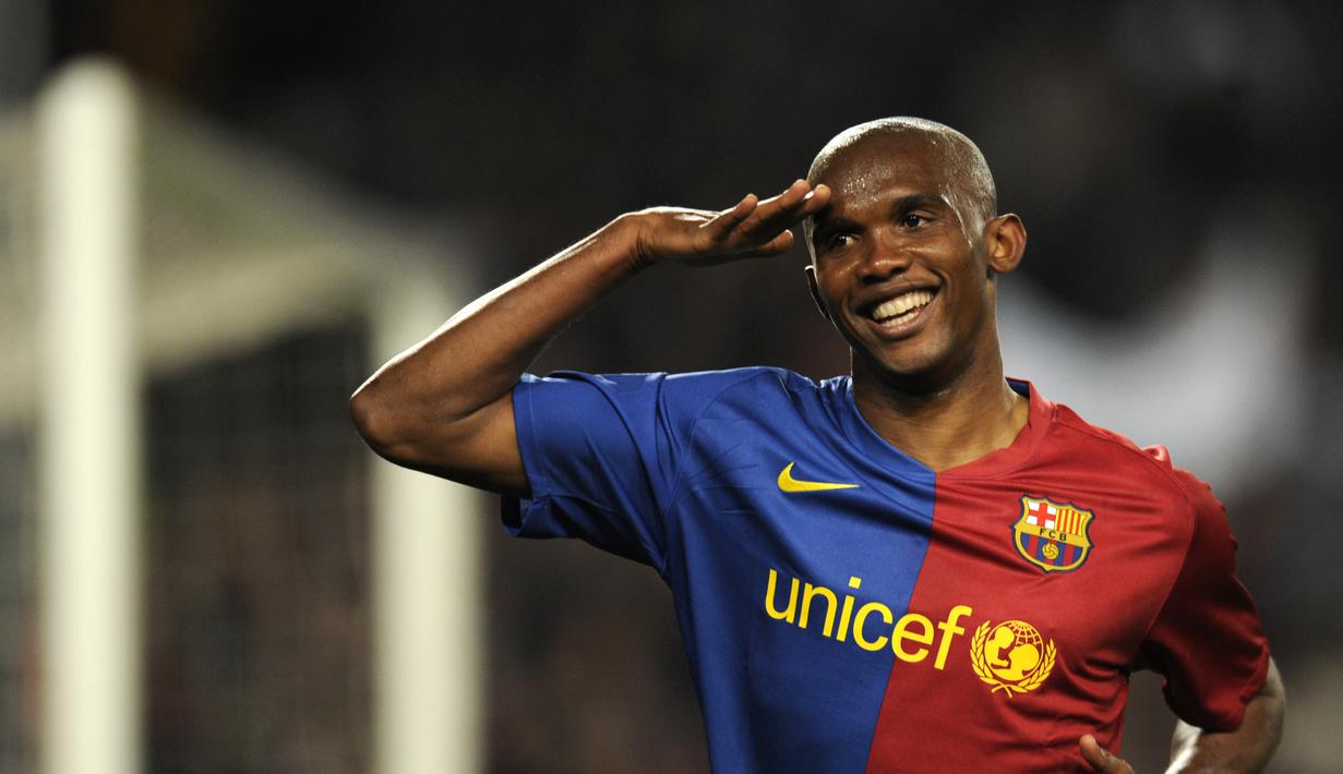 5. Samuel Eto’o – 154 gol: Satu-satunya pemain Afrika yang masuk dalam daftar pencetak gol terbanyak LaLiga. Penyerang timnas Kamerun tersebut tampil moncer bersama Barcelona. (BCWGlobal)