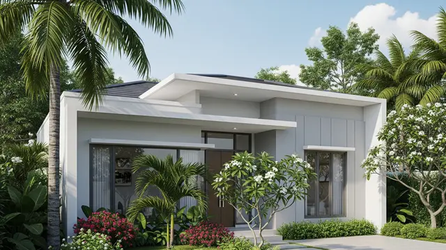 Model Clean Lines dengan Atap Datar Sederhana