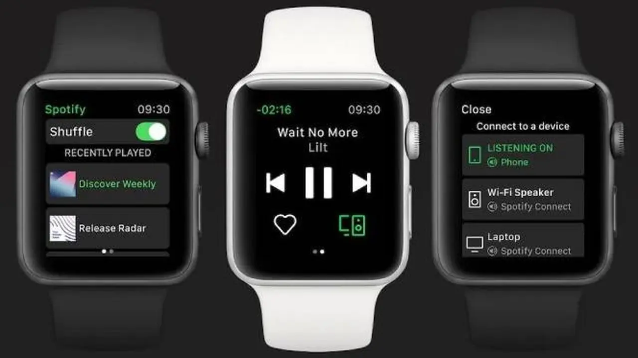Aplikasi Spotify mandiri di Apple Watch. Dok: appleinsider.com