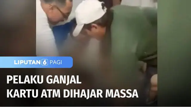 Inilah dua pelaku spesialis ganjal kartu ATM bonyok dihajar warga setelah tertangkap tangan saat sedang beraksi di mesin ATM Simpang Asem, Serang. Sebelum ditangkap para pelaku sempat mencoba melarikan diri.