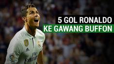 Cristiano Ronaldo telah mencetak 5 gol ke gawang Gianluigi Buffon pada 4 pertemuan.