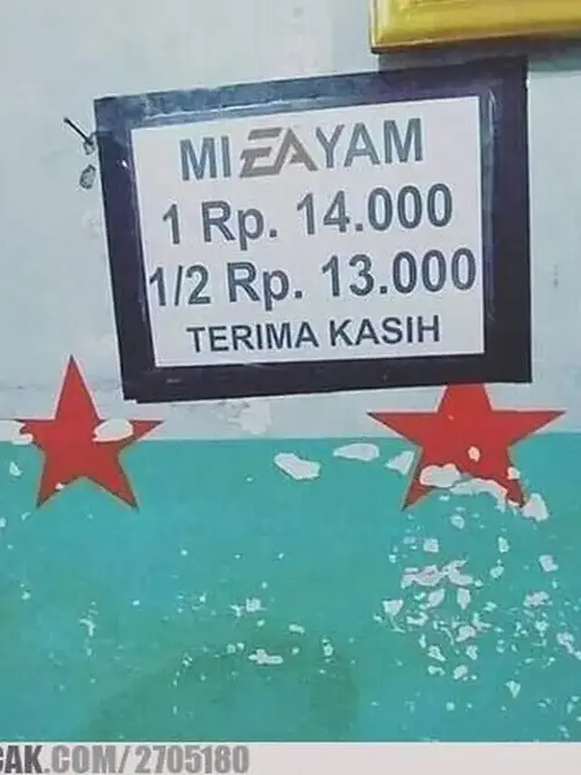 6 Tulisan Nyeleneh di Penjual Mi Ayam Ini Bikin Geleng Kepala