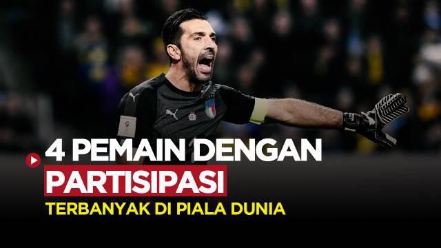 Berita Motiongrafis kali ini tentang beberapa pemain yang paling banyak ikut berpartisipasi di ajang Piala Dunia. Salah satunya mantan kiper legendaris Italia, Gianluigi Buffon.