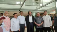 Ketua Umum Partai Nasdem Surya Paloh dan Capres Anies Baswedan di Wisma Nusantara, Jakarta Pusat, Jumat (23/2/2024). (Liputan6.com/Winda Nelfira).