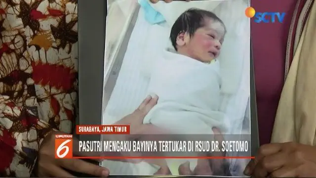 Pasangan suami istri di Surabaya, Jawa Timur, mengaku bayinya tertukar saat dilahirkan di RSUD dr Soetomo.