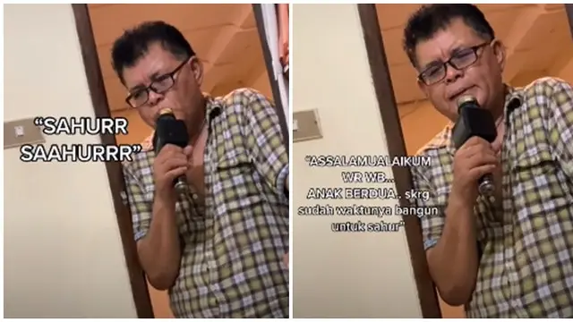 Aksi Kocak Bapak-bapak Bangunkan Anaknya Sahur, Bikin Gemas Netizen