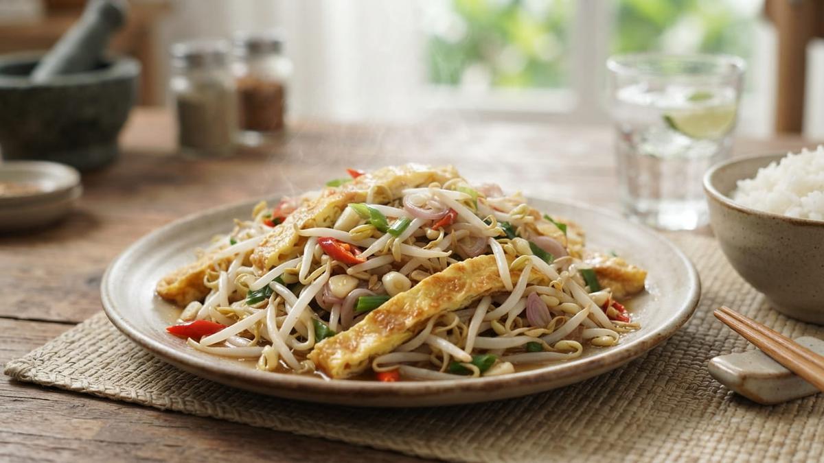 Resep Dadar Telur Cah Tauge yang Gurih dan Renyah