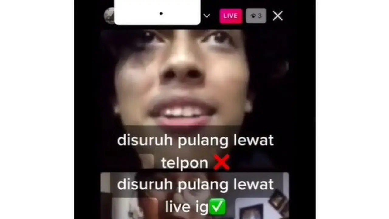 pria disuruh pulang oleh ibu lewat IG live