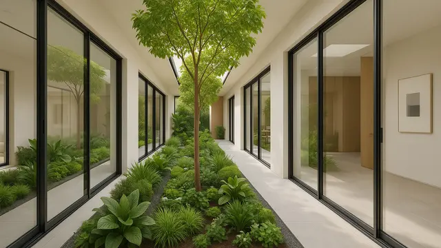 Model Rumah Minimalis Mewah Dengan Inner Garden/Ilustrasi Gambar AI
