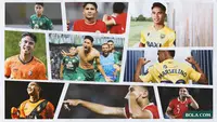 Kolase - Marselino Ferdinan dengan seragam Timnas Indonesia, Persebaya, KMSK Deinze, dan Oxford United (Bola.com/Adreanus Titus)