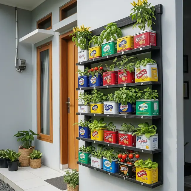 9 Desain Kebun Sayur Pakai Kaleng Biskuit Bekas, Solusi Kreatif Lahan Sempit