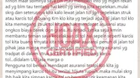Jasa Marga Buka Suara Kabar Tidak Benar Soal Premi Asuransi di Struk Jalan Tol (Ist)