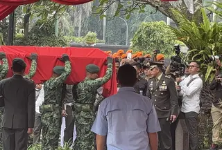 Jenderal TNI (Purn) Ryamizard Ryacudu dimakamkan. (Liputan6.com/Ady Anugrahadi)