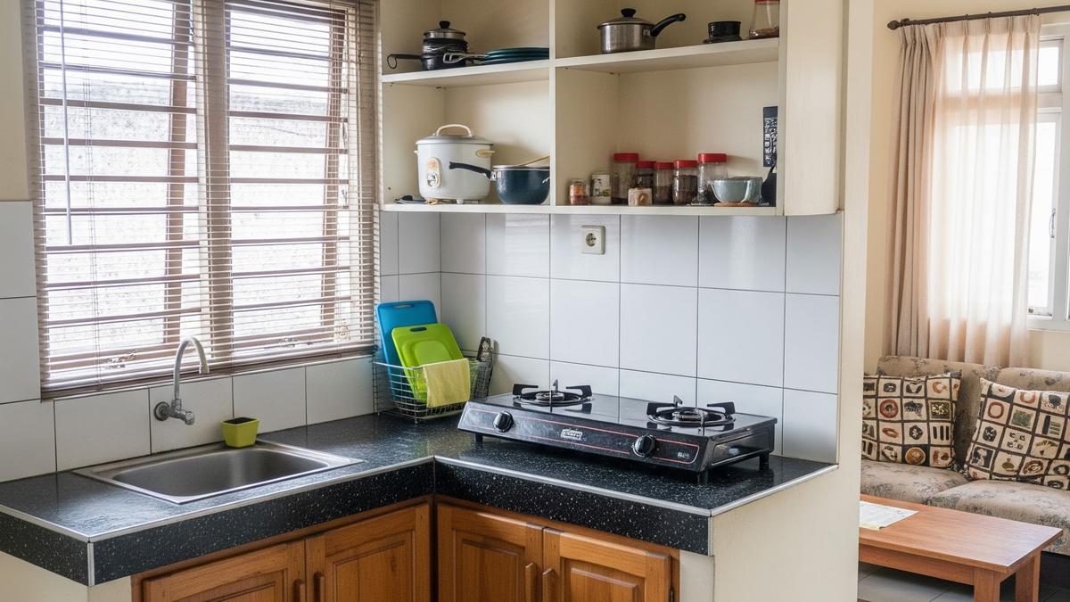 9 Model Dapur Rumah Subsidi Tipe 30/60 dengan Layout Bentuk L, Desain Efisien