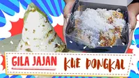 Sensasi gurih buah kelapa dan manisnya gula aren dalam kue dongkal berpadu dalam menu jajanan legendaris khas Betawi. (Foto: Kokiku Tv)