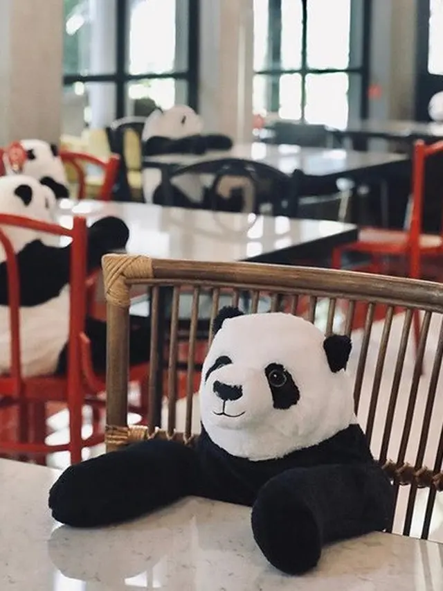 Restoran di Thailand Gunakan Boneka Panda untuk Menjaga Jarak Para Pelanggan