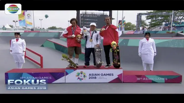 Atlet skateboard Indonesia, Sanggoe Darma Tanjung dan Jason Dennis bawa pulang dua medali perak sedangkan Pevi Permana Putera dapatkan medali perunggu.