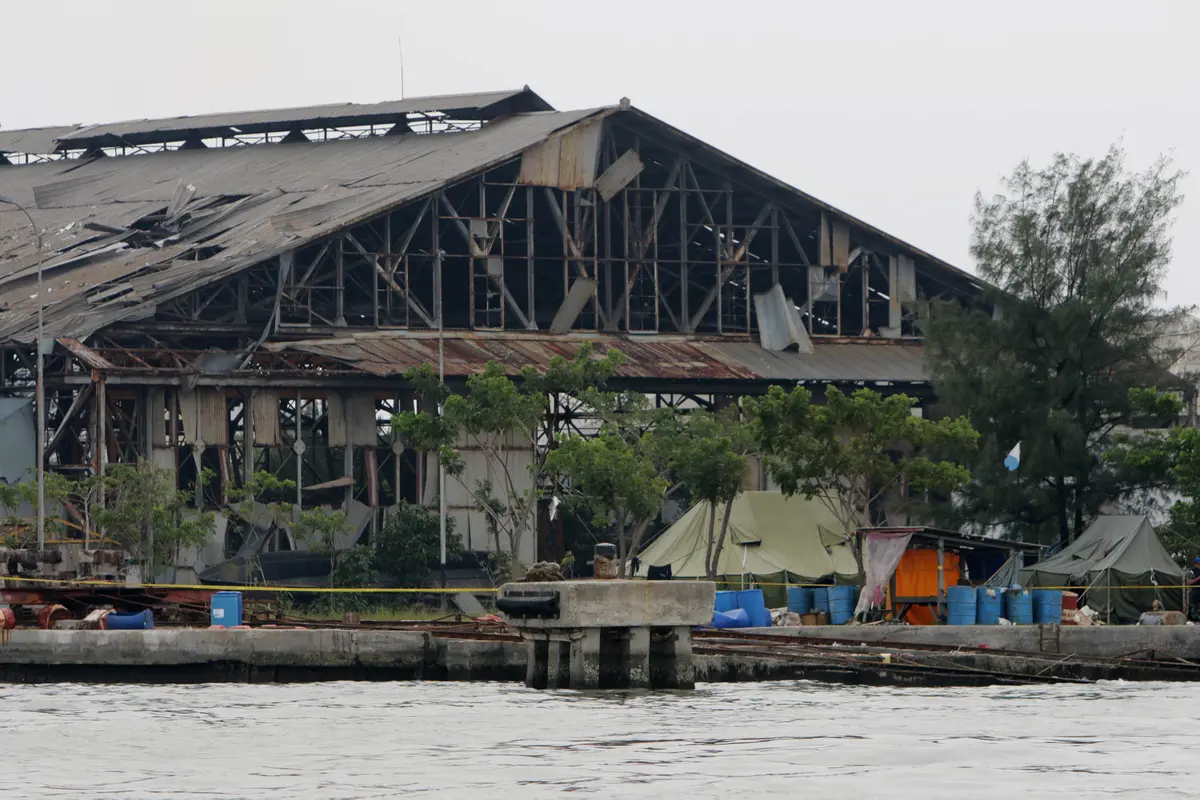 Bangunan Imbas Ledakan Gudang Amunisi TNI AL