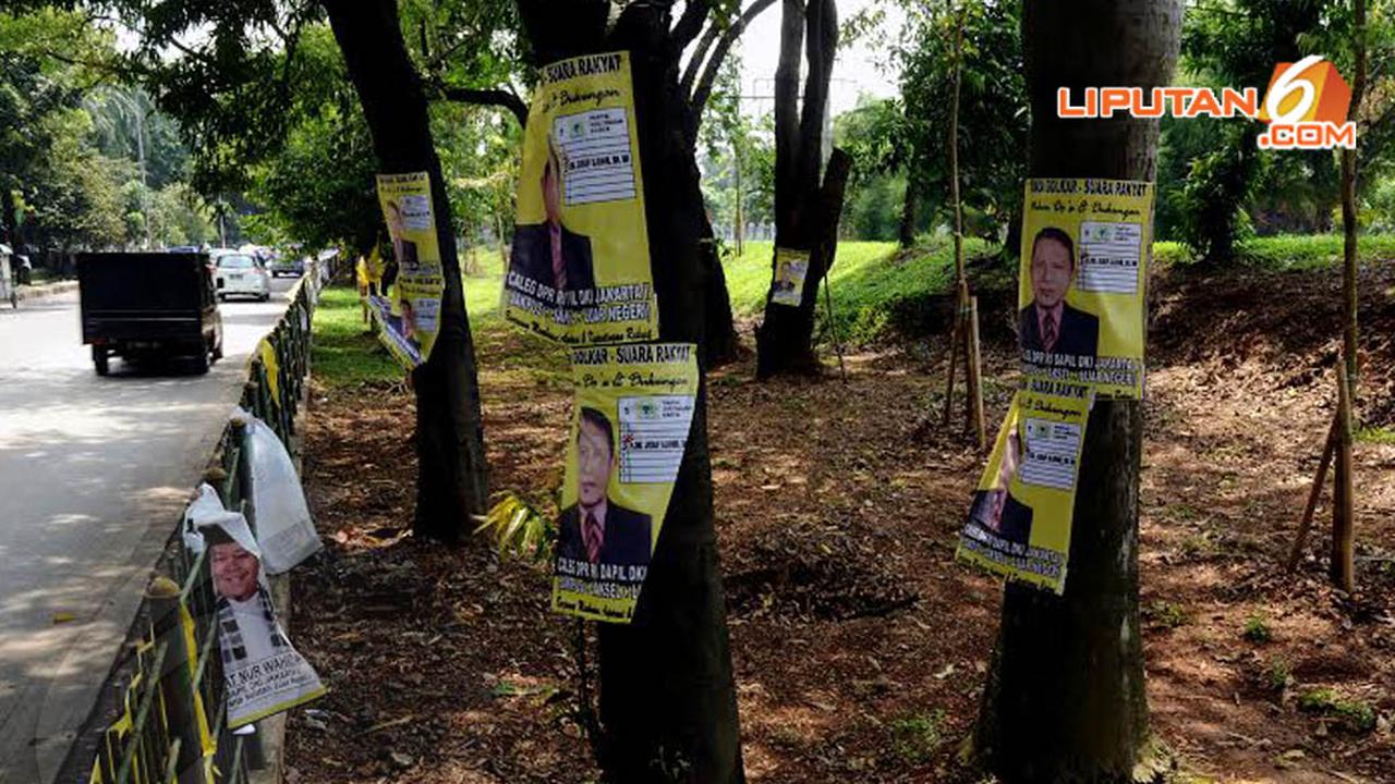 [FOTO] Jelang Masa Tenang, Alat Kampanye Masih Kotori Ruang Publik 