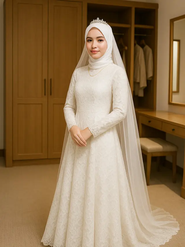 Kebaya Pernikahan Sederhana tapi Elegan Berhijab