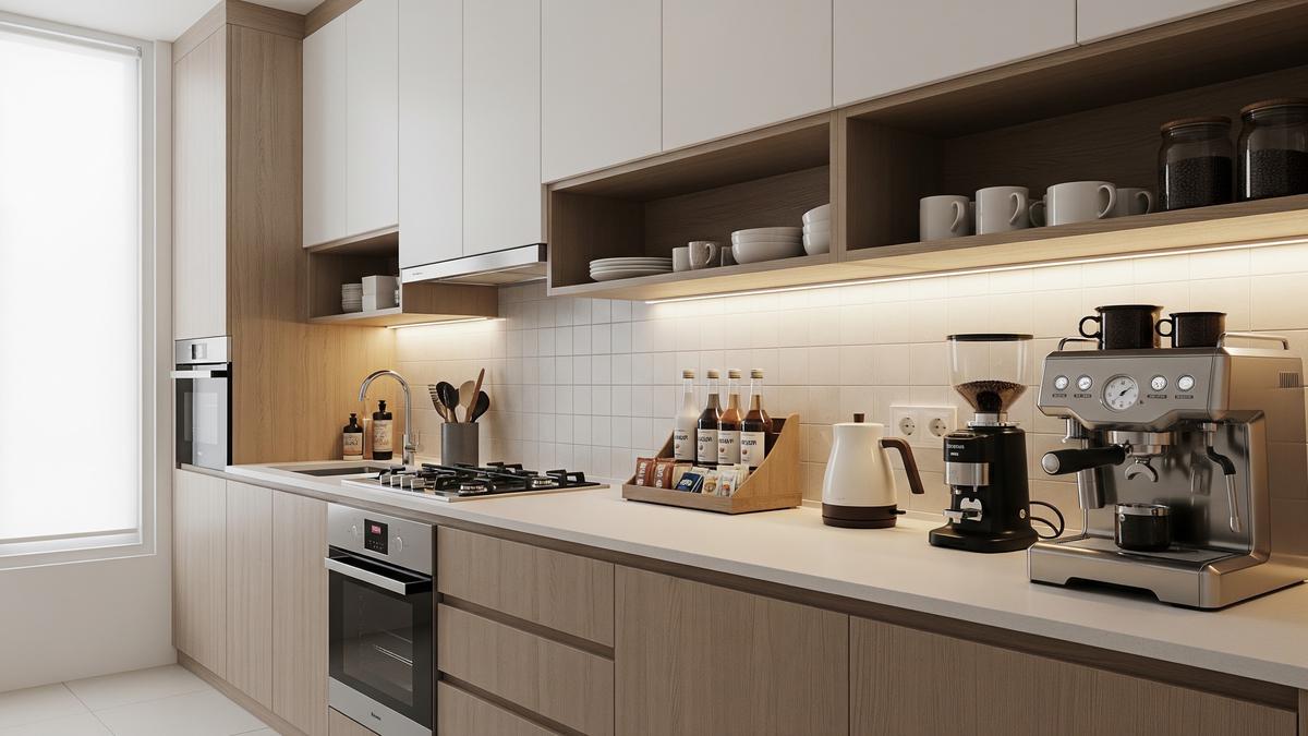 7 Model Dapur dengan Area Khusus Membuat Kopi agar Aktivitas Meracik Minuman Lebih Nyaman