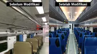 PT KAI untuk memodifikasi kursi dan interior kereta ekonomi non subsidi (komersial). (Sumber gambar dari Twitter)
