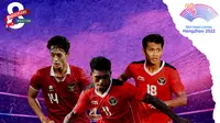 Asian Games - Timnas Indonesia: Jeam Kelly Sroyer, Haykal Alhafiz, Titan Agung di Asian Games Hangzhou 2023 (Bola.com/Erisa Febri)