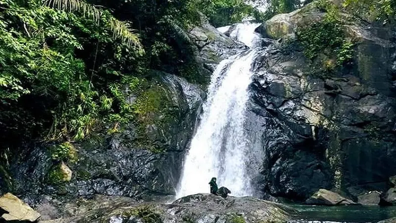 Panorama alam air terjun kali jodoh di Kabupaten Pinrang, Sulsel dijamin bisa memanjakan para jomlo (Liputan6.com/ Eka Hakim)