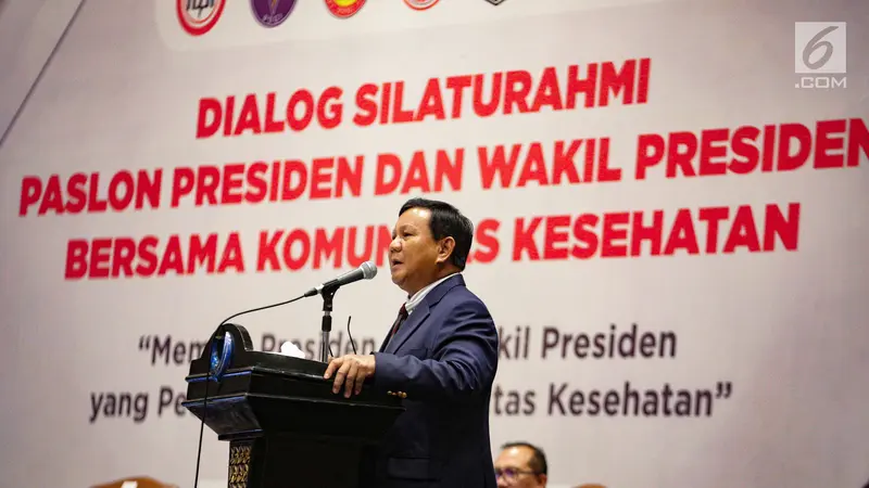 Prabowo Dialog Silaturahmi Bersama Komunitas Kesehatan